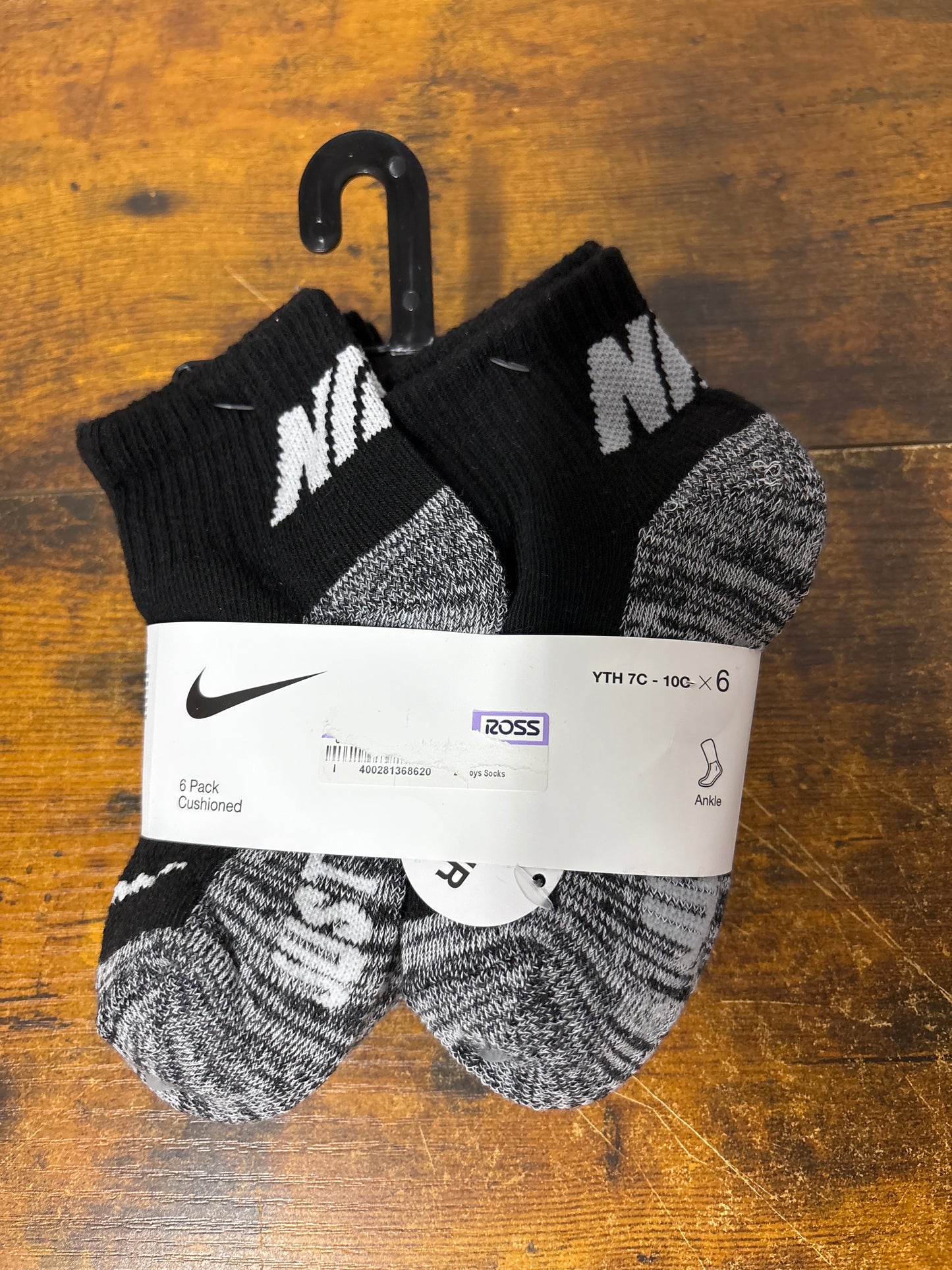 Nike kit meia 7c - 10c yth black 6 pcs