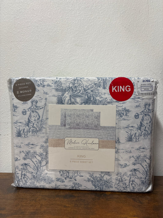 Modern Heinloom sheet set King 6 pcs