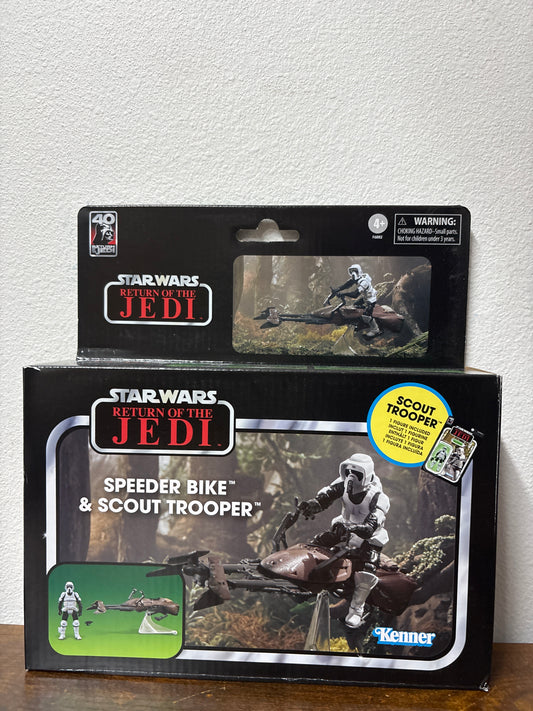 Star Wars return of the Jedi speeder bike and scout trooper