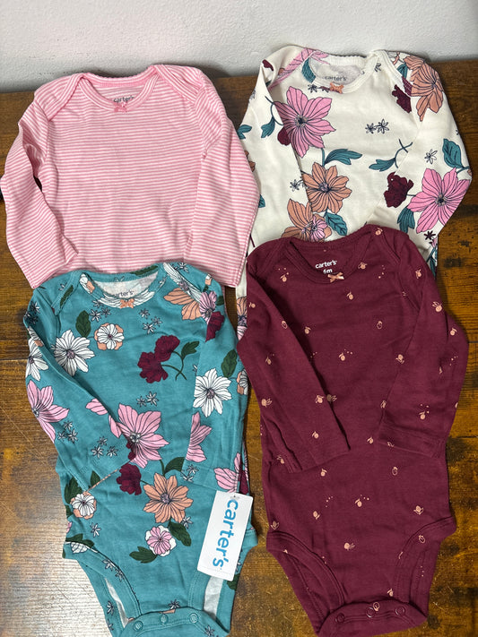 Carter’s kit body tam 6 meses 4 pcs long sleeve
