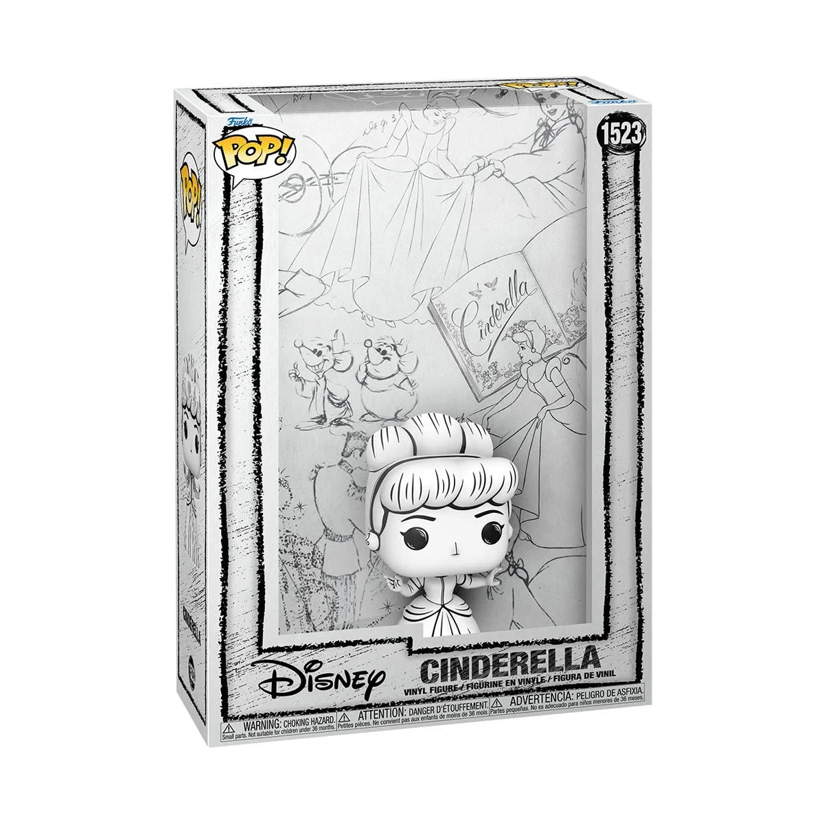 Disney Sketched Cinderella Funko Pop! Cover Art Figure #1523 with Case