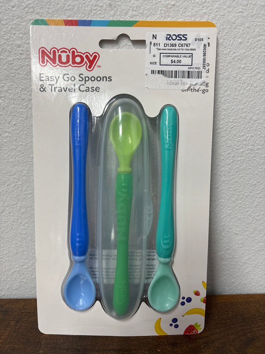 Nuby easy go spoons and travel case