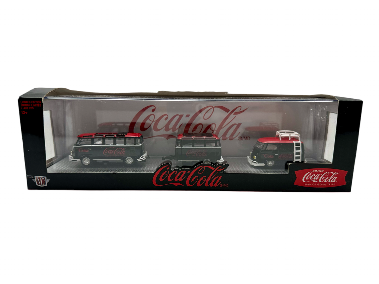 M2 MACHINES COCA-COLA 1960 VW MICROBUS DELUXE MODELO EUA E 1960 VW VAN DE ENTREGA