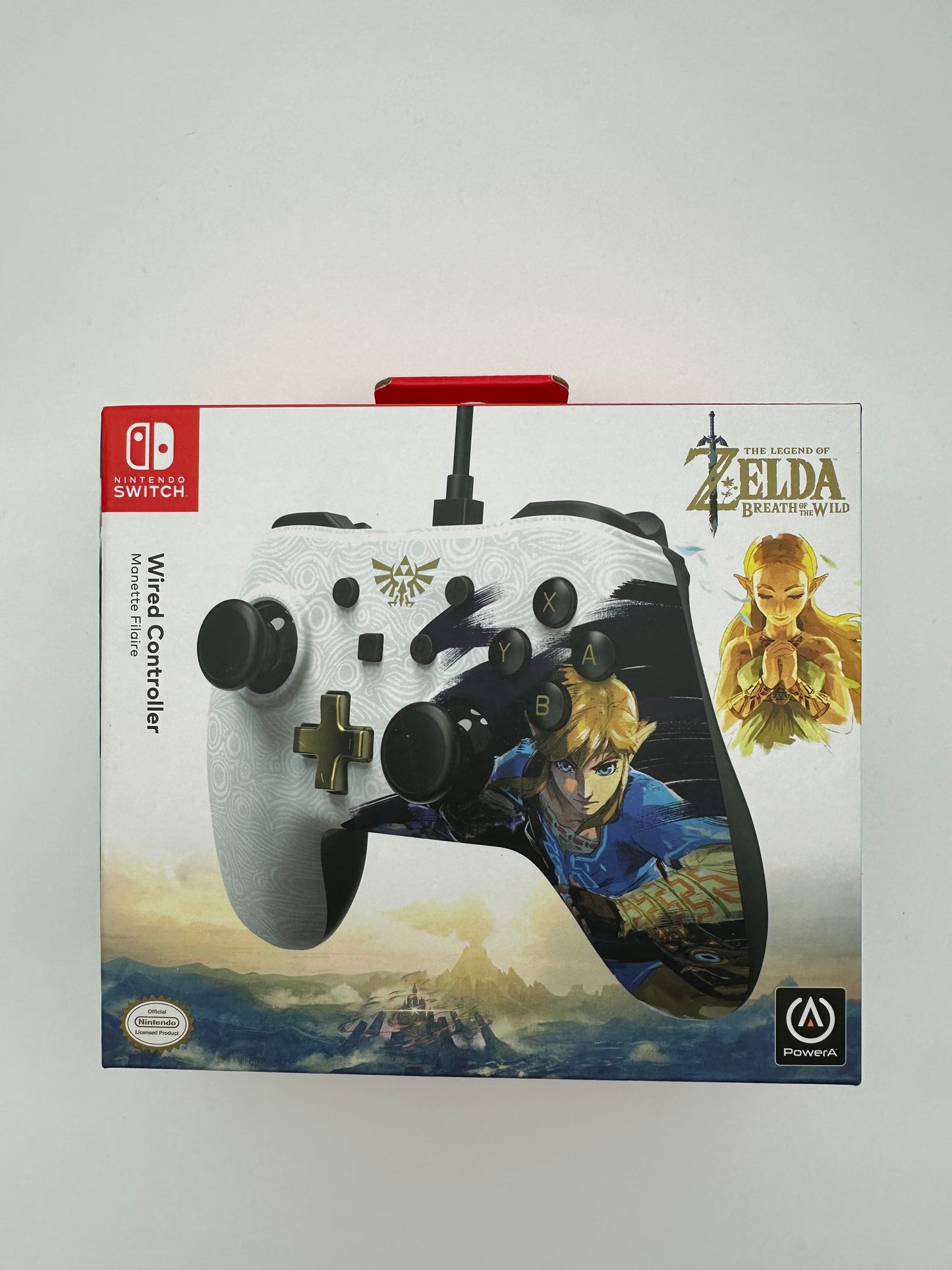 Nintendo Switch Zelda Breath of the Wild Controle com fio branco